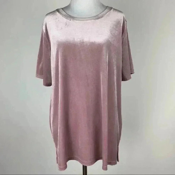 Old Navy womens top size L pink crushed velvet - Picture 2 of 9